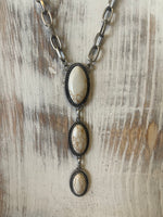 Paper Clip and Stone Lariat