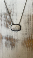 Oval Stone Chain Necklace