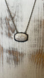 Oval Stone Chain Necklace
