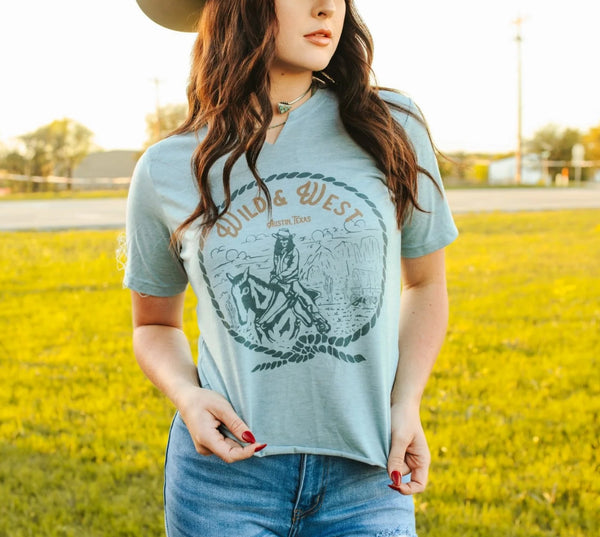 Wild & West Raw Cut Hem Graphic Tee