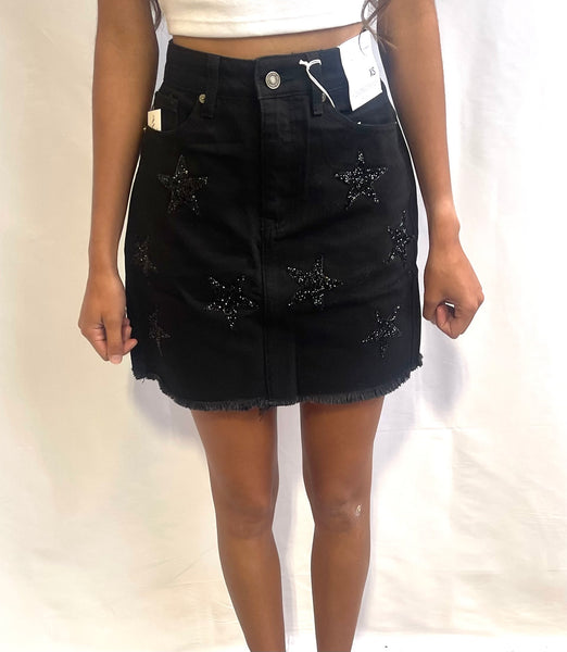 Dallas Star Stud Denim Skirt