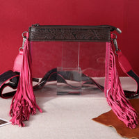 Montana West Fringe Stadium Clear Crossbody Bag