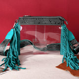 Montana West Fringe Stadium Clear Crossbody Bag