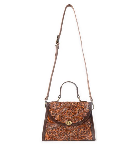 Savannah Scroll Handtooled Leather Bag