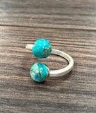 8mm Round Gemstone, Brass Adjustable Rings