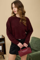 Crew Neck Cropped Sweater