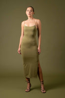 Bodycon Side Slit Cami Midi Dress