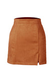 Faux Suede Mini Skirt