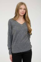 V Neck Long Sleeve Knit Sweater