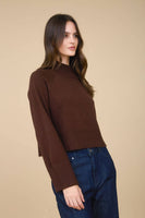 Mock Neck Long Sleeve Knit Cropped Sweater