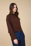 Mock Neck Long Sleeve Knit Cropped Sweater