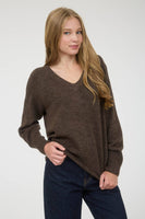 V Neck Long Sleeve Knit Sweater