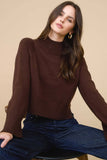 Mock Neck Long Sleeve Knit Cropped Sweater