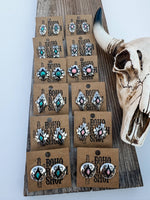 Western Hand Stone Aztec Post Earrings