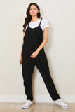 Casual Ribbed Sleeveless Jumpsuit with Pockets