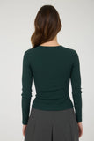 Ribbed Long Sleeve Button Known Knit Top