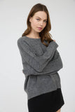 Plus Solid Crewneck Front Seam Sweater