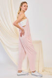 WRINKLE RIB STRAPPY JUMPSUIT
