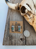 Western Hand Stone Aztec Post Earrings