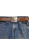 Western Long Horn Buckle Belt