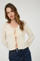 Multi Tie Front Long Sleeve Cardigan