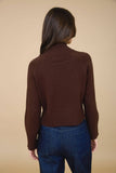 Mock Neck Long Sleeve Knit Cropped Sweater