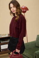 Crew Neck Cropped Sweater