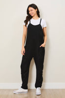 Casual Ribbed Sleeveless Jumpsuit with Pockets