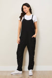 Casual Ribbed Sleeveless Jumpsuit with Pockets