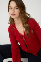 Multi Tie Front Long Sleeve Cardigan