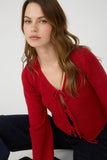Multi Tie Front Long Sleeve Cardigan