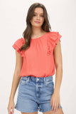 Ruffle Back Bow Top