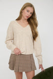 V Neck Long Sleeve Knit Sweater