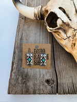 Western Hand Stone Aztec Post Earrings