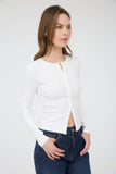 Ribbed Long Sleeve Button Known Knit Top