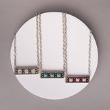 Western Rectangle Bar Concho Necklace