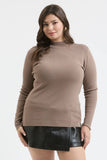 Plus Mock Neck Long Sleeve Top