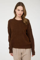 Plus Solid Crewneck Front Seam Sweater