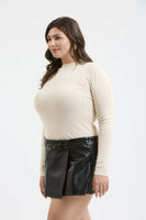 Plus Mock Neck Long Sleeve Top