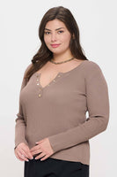 Plus Long Sleeve Henley Top