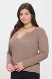 Plus Long Sleeve Henley Top