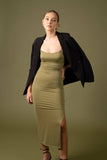 Bodycon Side Slit Cami Midi Dress