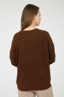 Plus Solid Crewneck Front Seam Sweater