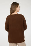 Plus Solid Crewneck Front Seam Sweater