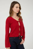 Multi Tie Front Long Sleeve Cardigan