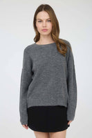 Plus Solid Crewneck Front Seam Sweater