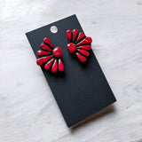 Red Concho Stud Earrings