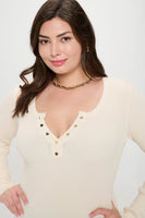Plus Long Sleeve Henley Top