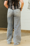 Vintage Stone Wash High Rise Wide Leg Jeans