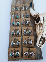 Western Hand Stone Aztec Post Earrings